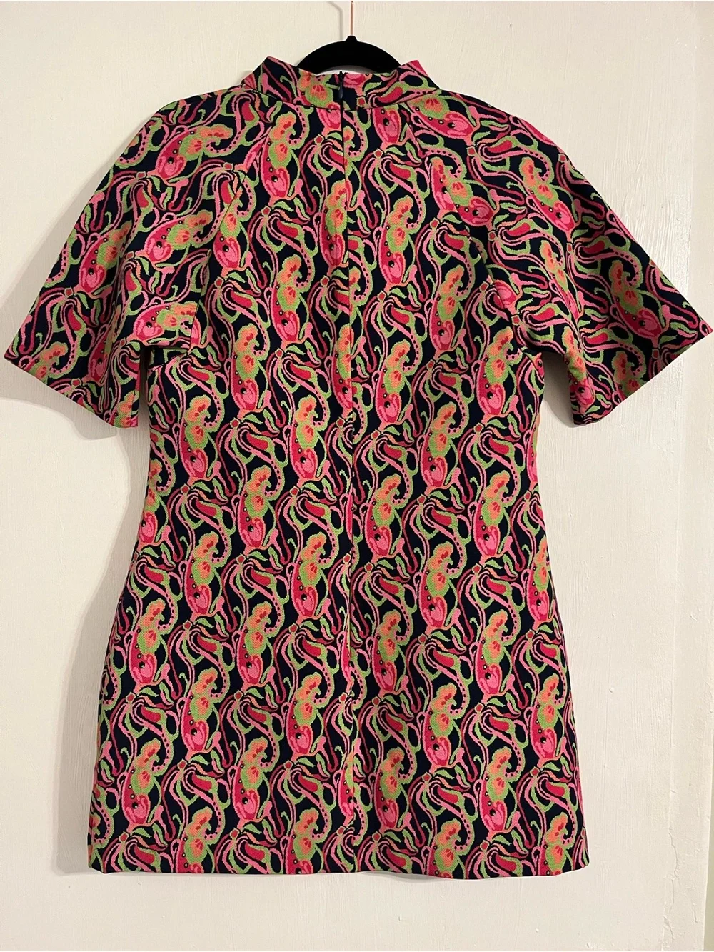 Zara Pink & Green Paisley Mini Dress - Picture 3 of 6
